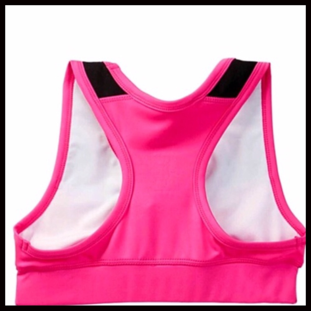 ADIDAS SPORT TANK ATHLETIC BLACK & PINK GYM SPORTS BRA CROPPED TANK - Picture 6 of 8